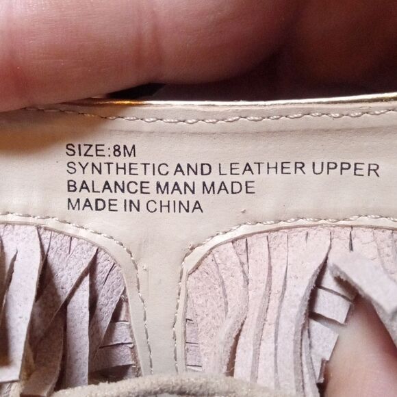 Soft Surroundings Gold Glitter Tan Fringe Tie Ankle Gladiator Style Sandals Sz 8 - Picture 6 of 7